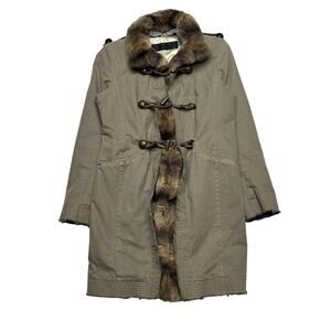 Benedetta Novi Fur Collar Clasp Jacket Women's 42 Y2K Grunge Boho